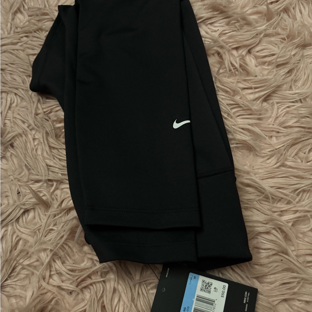 Nike Kids Black Leggings with White Logo
